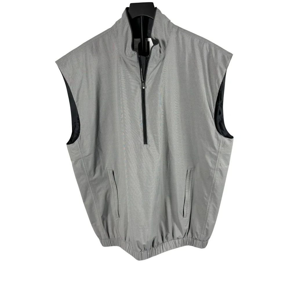 FootJoy DryJoys Tour Collection Golf Vest Mens Large Grey Quarter Zip Sleeveless